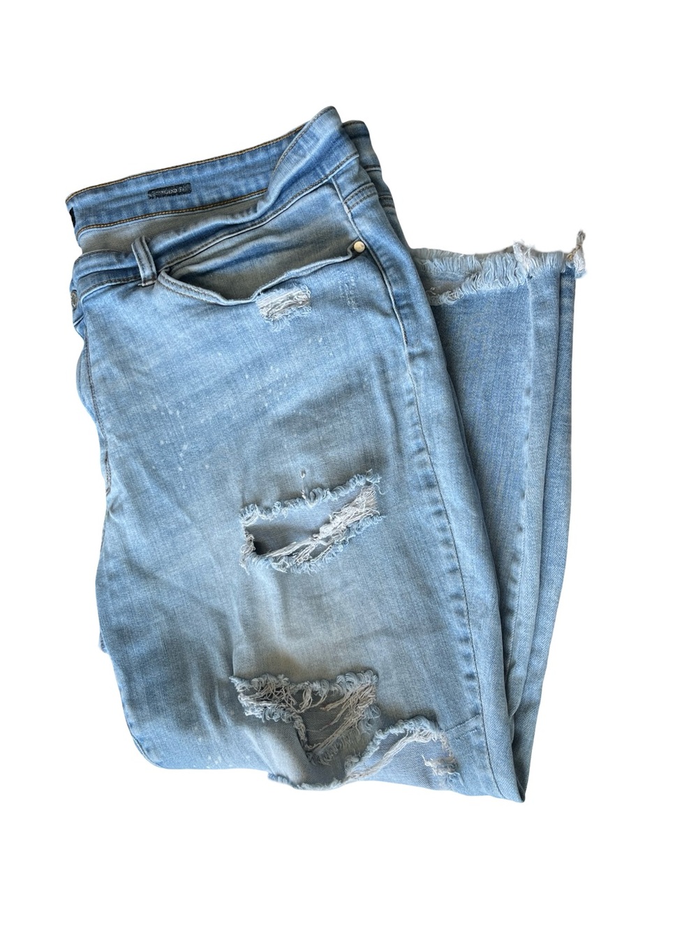 Judy Blue Boyfriend Fit Jeans Distressed Denim Stretch Womens Plus Size 24W